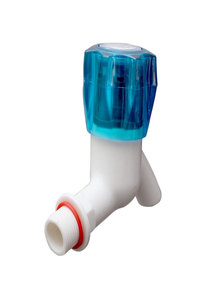 Droptech Blue Crystal PVC Plastic Bib Cock/Water Taps for Kitchen Bathroom Wash Basins - Set of 12 (1/2", 15 mm) Type PVC Taps Faucet for Hot and Cold Water - Image 5